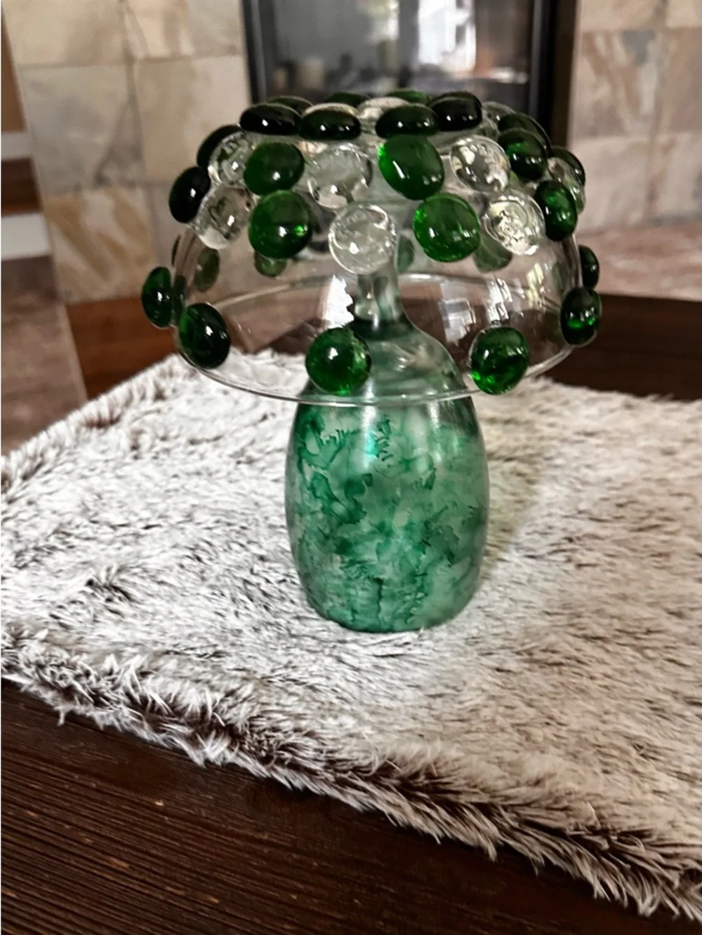 Handmade jeweled glass beaded mosaic glam accent decor
